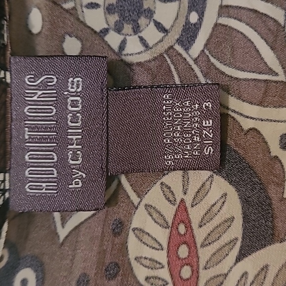 Chico's brown, black, and cream print top Size 3 - Picture 3 of 3